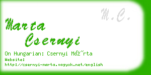 marta csernyi business card